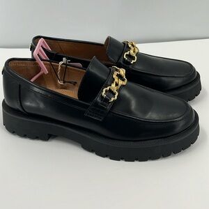 NWT Sam & Libby Women's Rylan Platform Black Lug Sole Loafer Chunky Chain 11